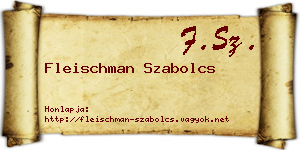 Fleischman Szabolcs névjegykártya