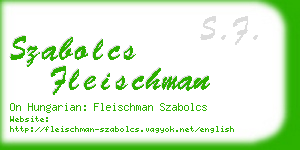 szabolcs fleischman business card